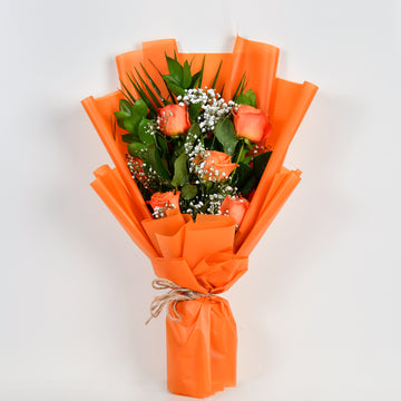 Fresh Flowers 5 PCS (Orange Rose)